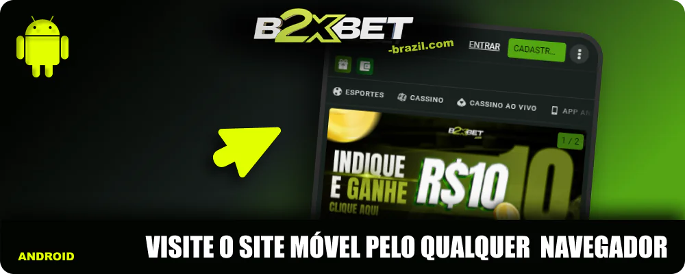 Visite o site móvel da B2xbet