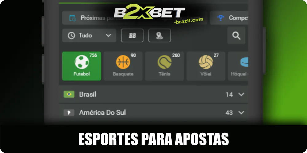 Esportes do cassino móvel B2xbet