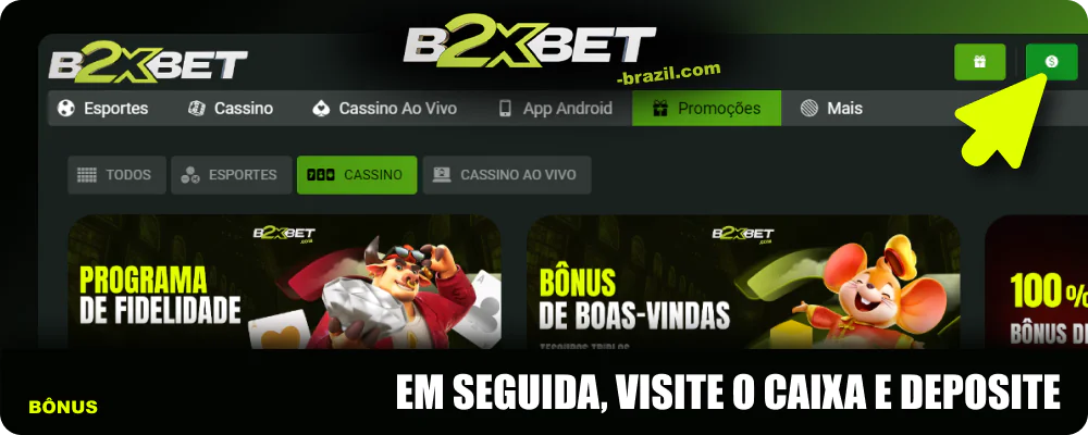 Recarregue sua conta B2xbet