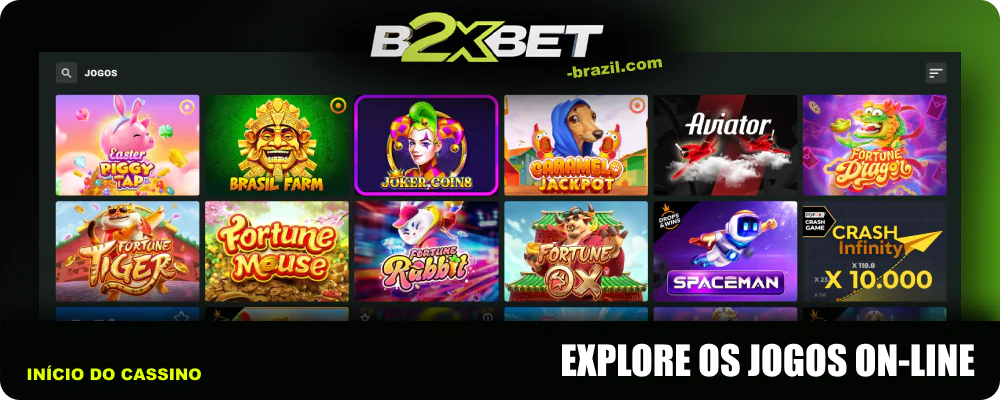 Explorar os jogos online do catálogo B2xbet