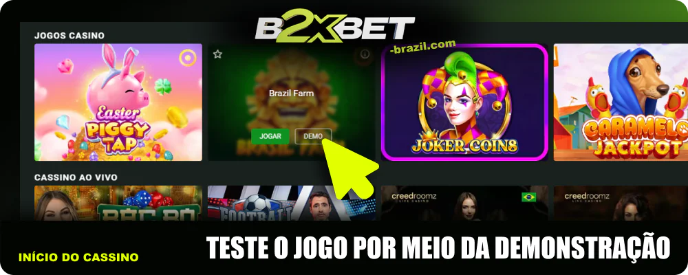 Experimente as versões de demonstração dos jogos B2xbet