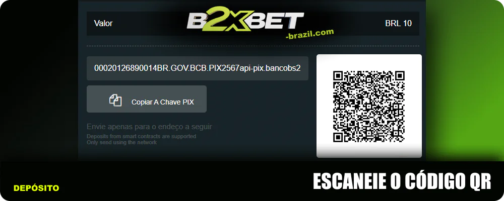 Digitalize o código QR B2xbet para concluir a transação