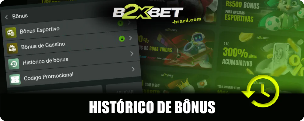 Histórico de bônus B2xbet