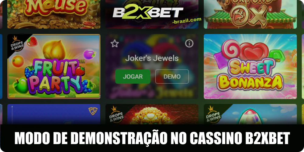 Modo de demonstração dos jogos no B2xbet Casino