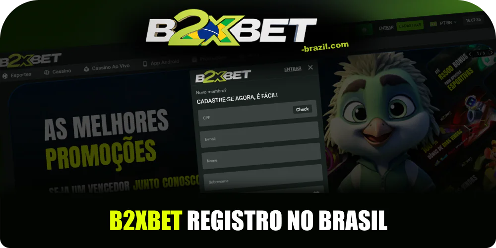 Criando uma nova conta na B2xbet