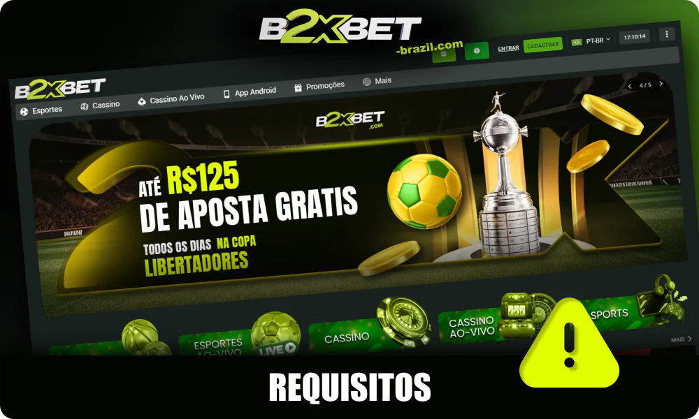 Requisitos para registrar jogadores B2xBet