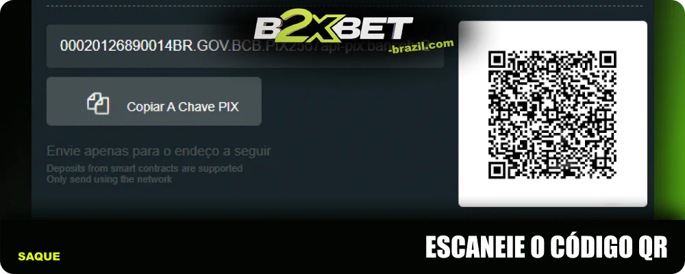 Escaneie o código QR para concluir sua retirada B2xbet