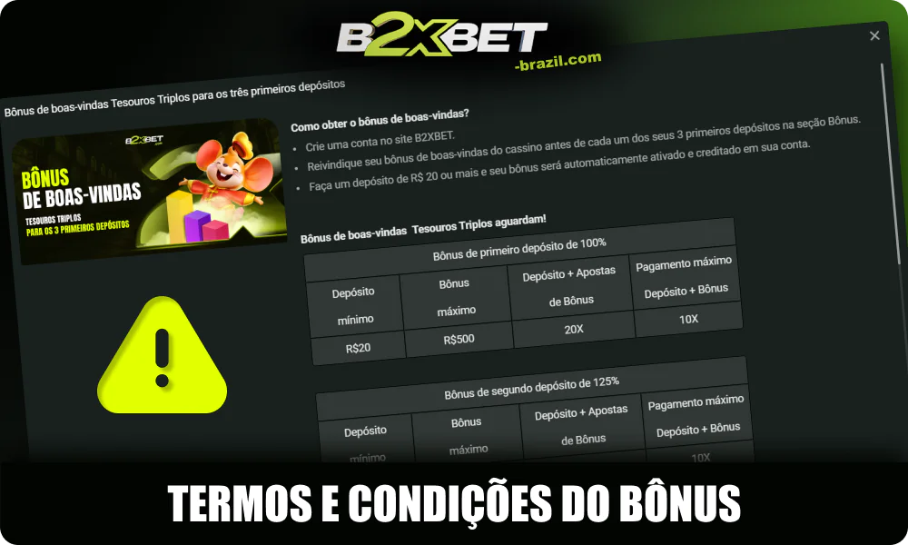 Condições para receber bônus na B2xbet