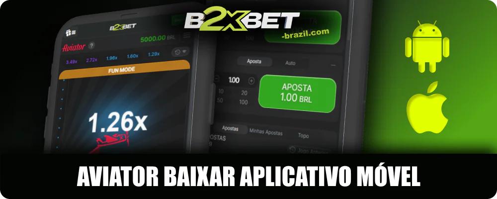 Jogo Aviator na aplicação móvel B2xbet