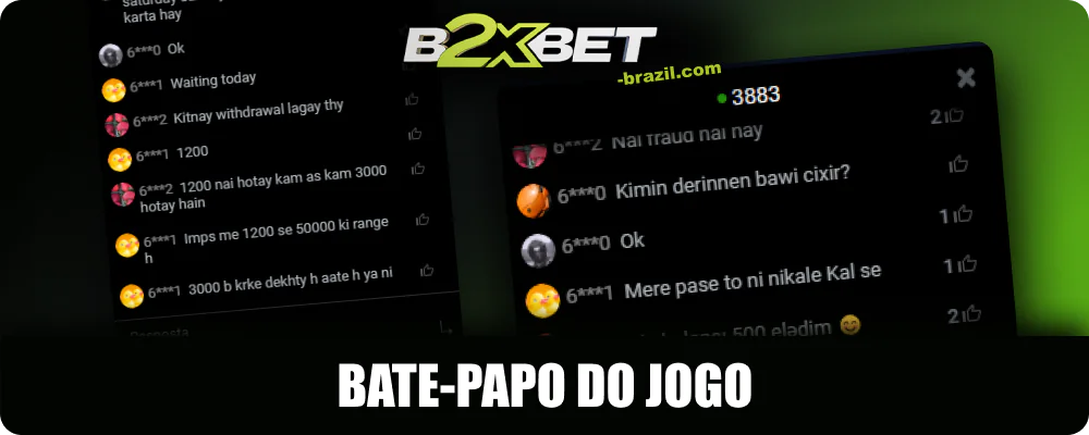 Chat ao vivo com os jogadores do Aviator B2xbet Brasil