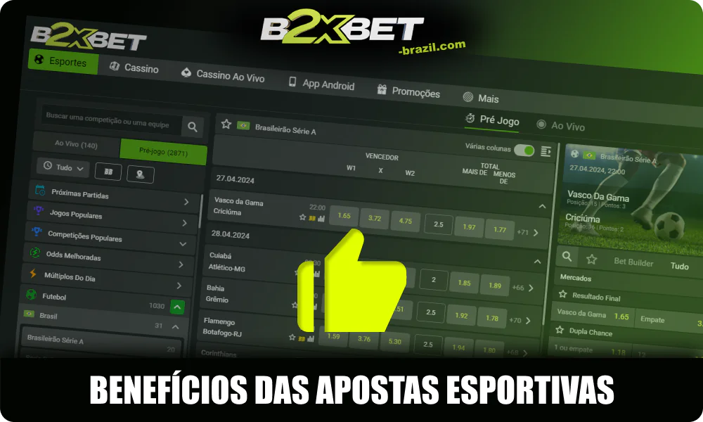 Vantagens de apostar em desportos na B2xbet Brasil