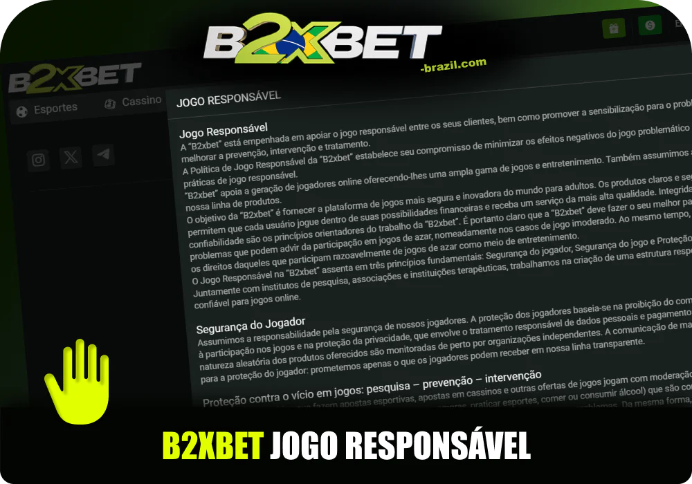 B2XBET Uma atitude responsável em relação aos jogos de azar