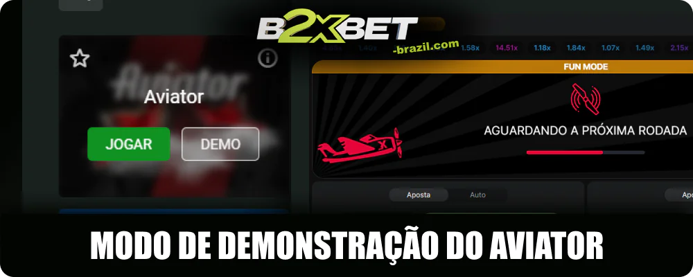 Modo de demonstração do jogo Aviator crash na B2xbet Brasil