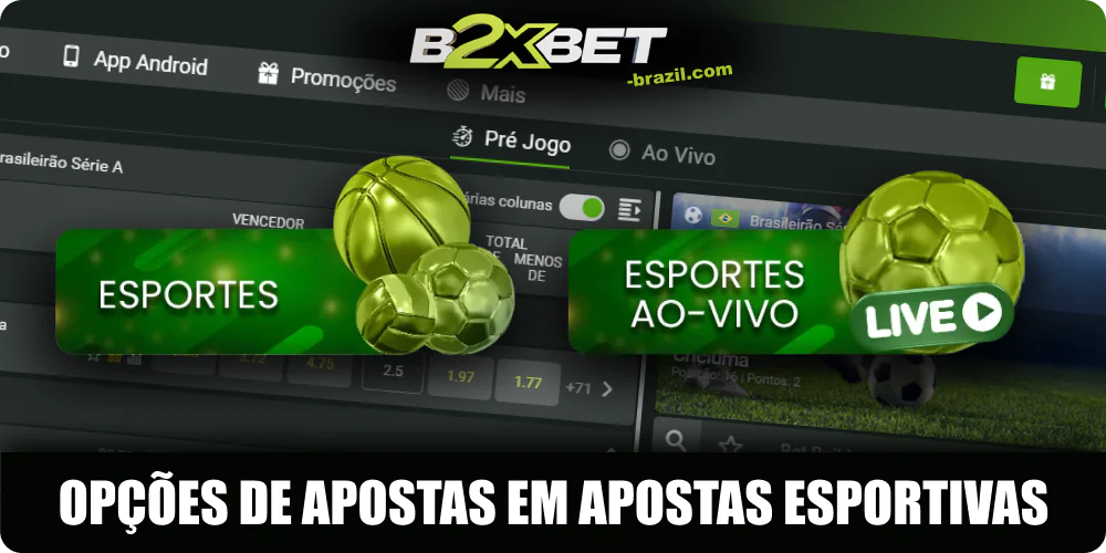 Variantes de esportes na B2xbet