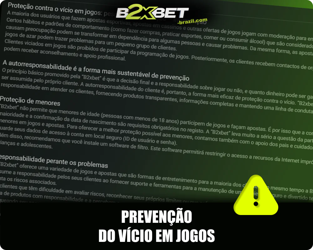 B2XBET Brasil Prevenção da dependência do jogo