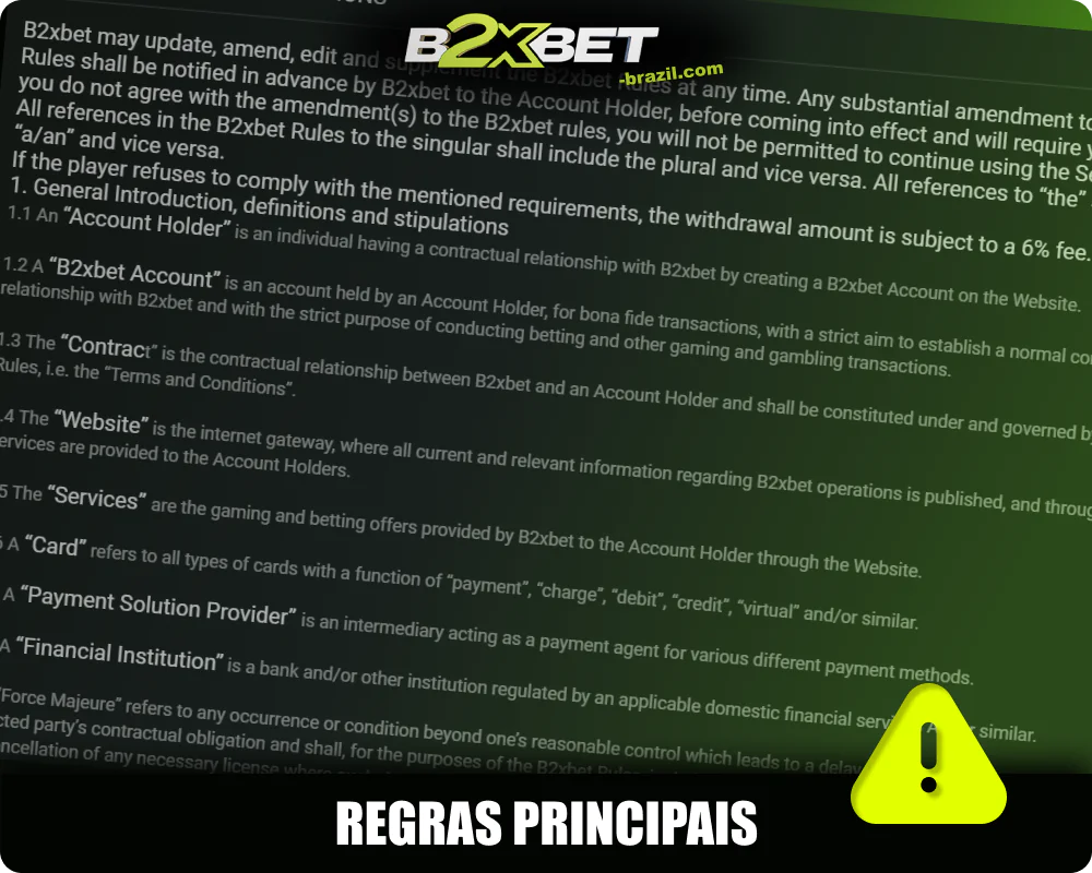 Regras básicas da B2xbet Brasil