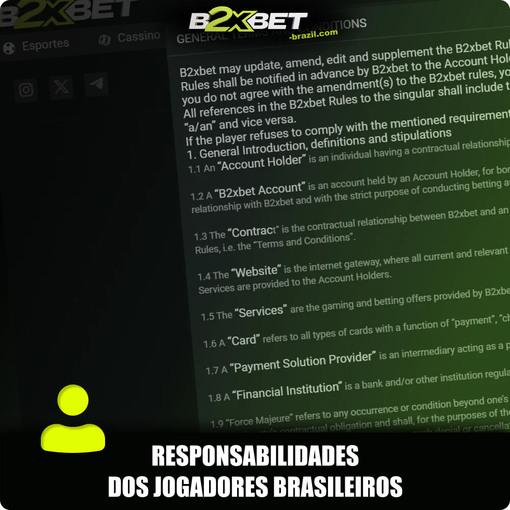 Responsabilidades dos jogadores da B2xbet Brasil