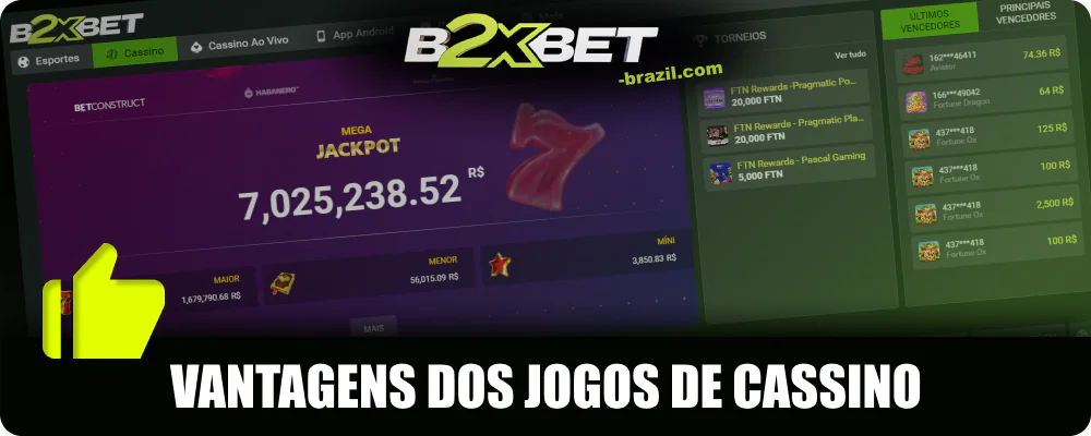 Benefícios de jogar no B2xbet Casino