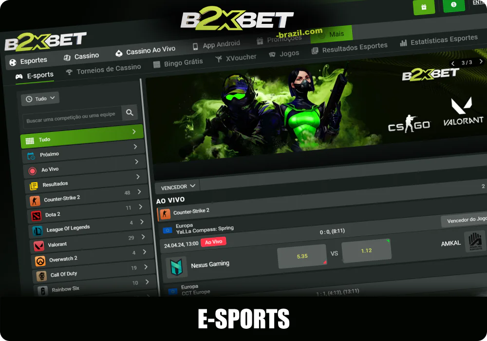 Apostas de eSports na B2xbet Brasil