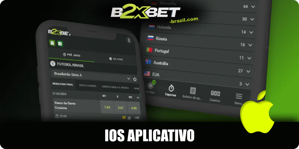 Aplicação de apostas B2xbet para iOS