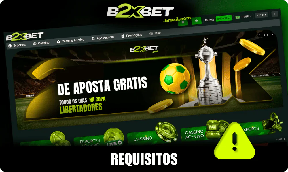 Requisitos para registrar jogadores B2xBet